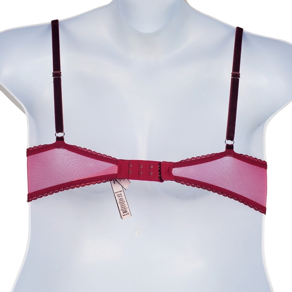 Victoria's Secret Berry Lace Dream Angels Push Up Bra Size 34C - Picture 3 of 7